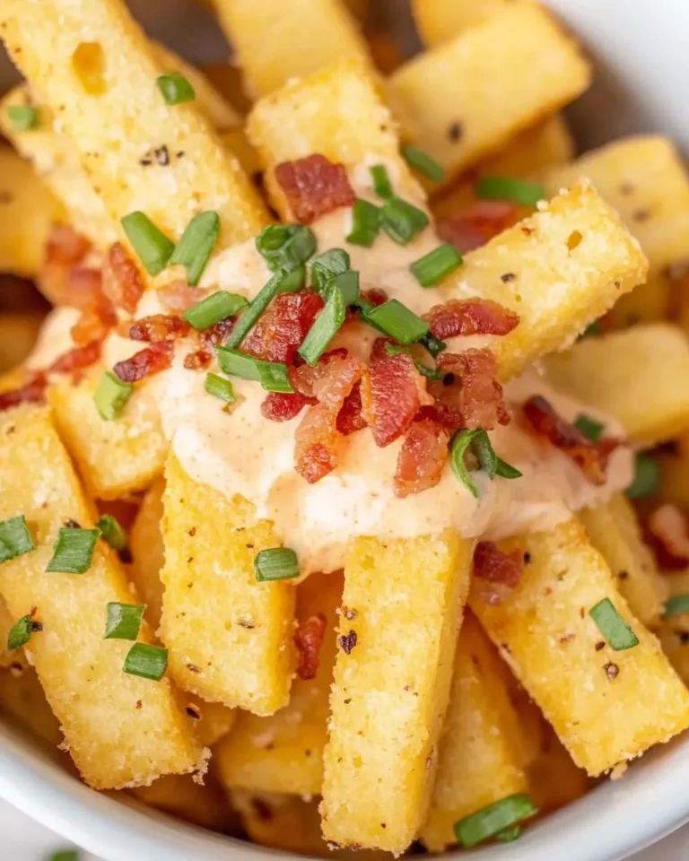 Cheddar Bacon Baked Polenta Fries