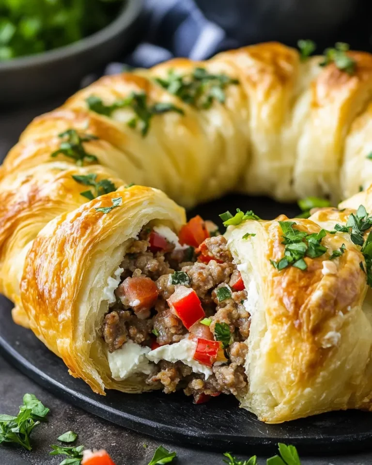 Cream Cheese and Sausage Crescent Roll Ring