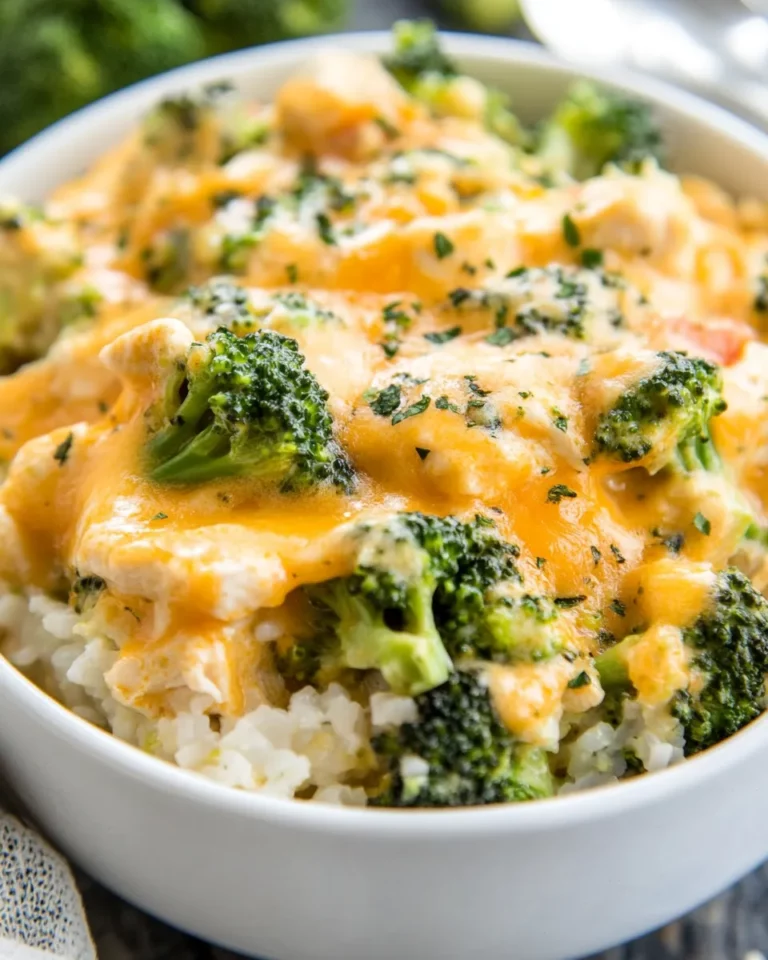 Crock Pot Cheesy Broccoli Chicken and Rice