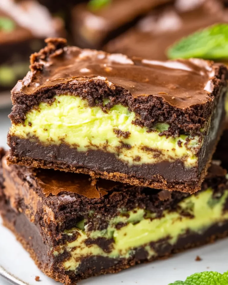 Mint Fudge Stuffed Brownies