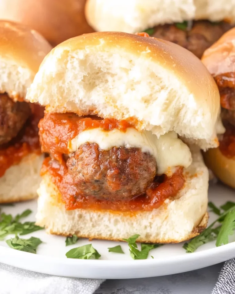Mozzarella Stuffed Meatball Sliders
