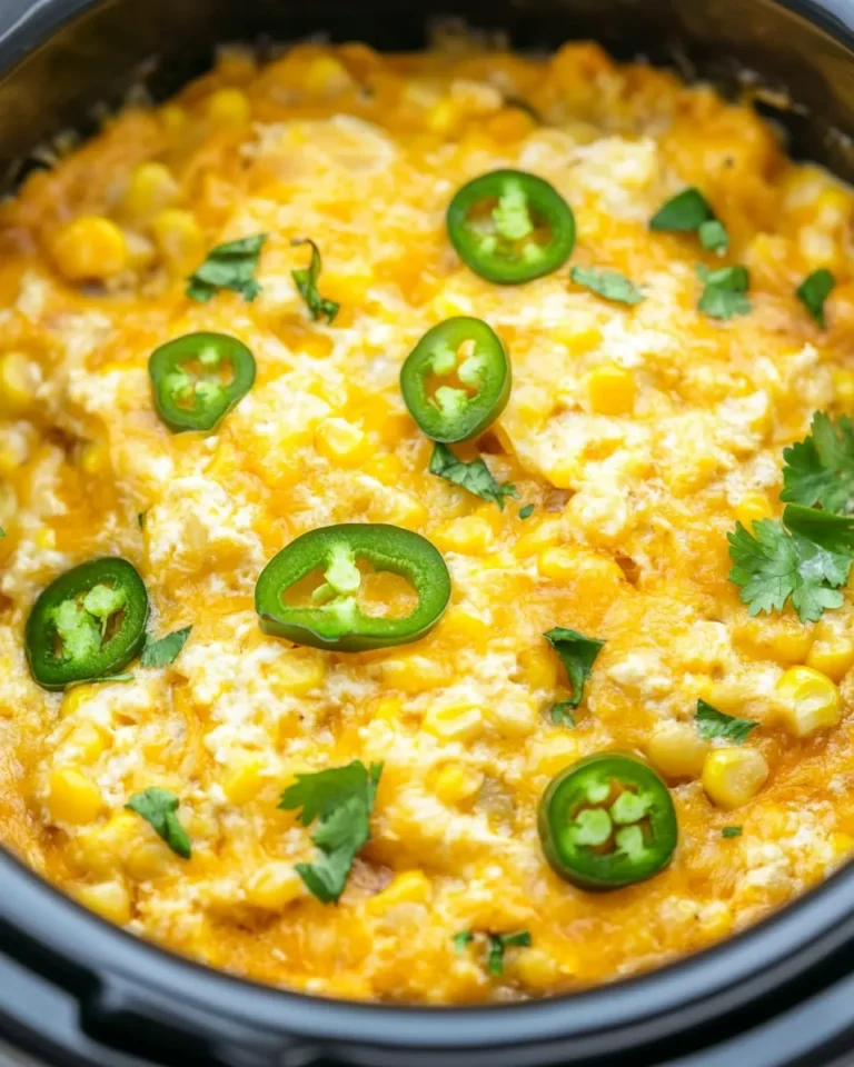 Slow Cooker Cheddar Jalapeno Corn Casserole
