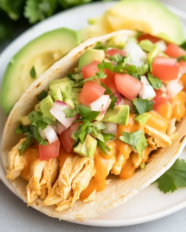 Slow Cooker Queso Chicken Tacos