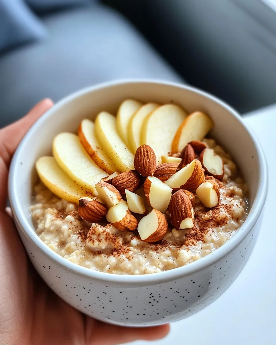 Delicious Apple Cinnamon Oatmeal food shot