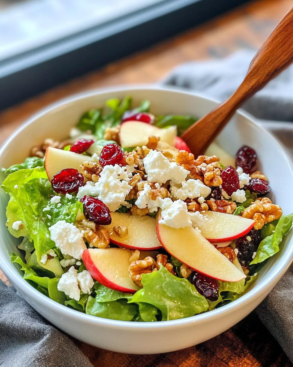 Easy Apple Walnut Salad food shot