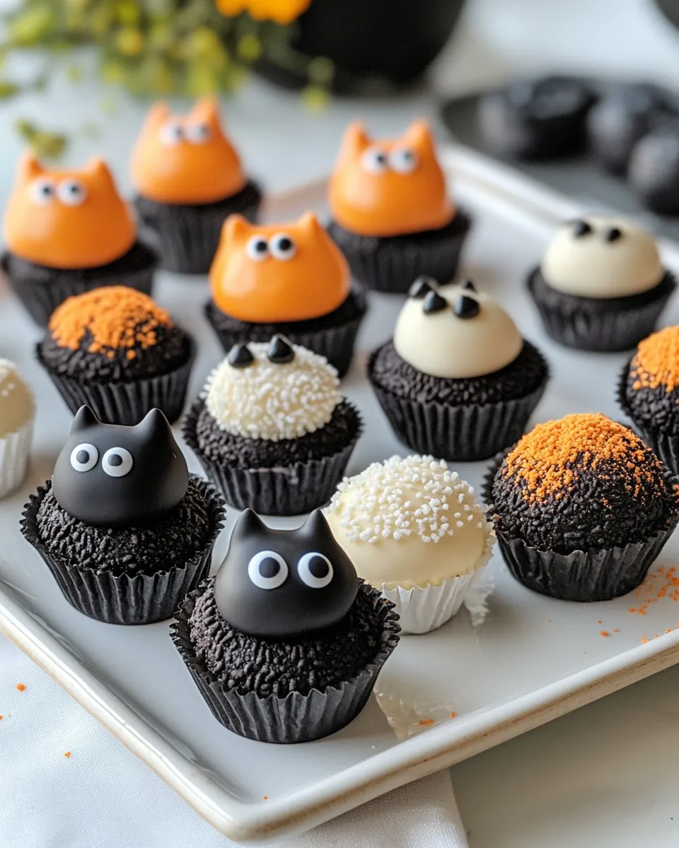 Easy Black Cat Oreo Truffles food shot