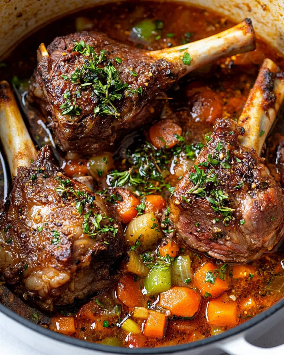 Easy Braised Lamb Shanks food shot
