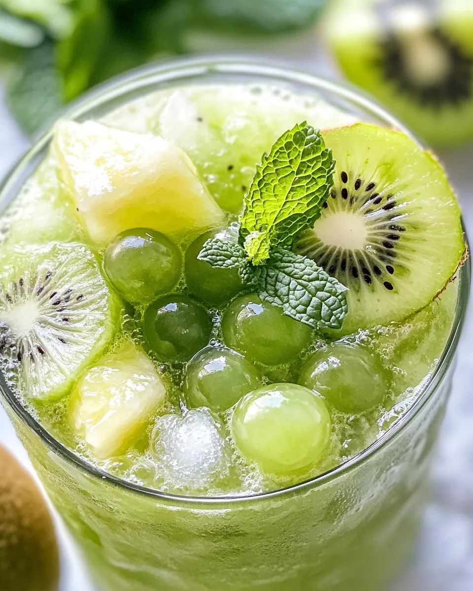Homemade Cauldron Bubble Green Party Punch photo