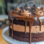 Homemade Cobwebbed Black Cocoa Cake photo