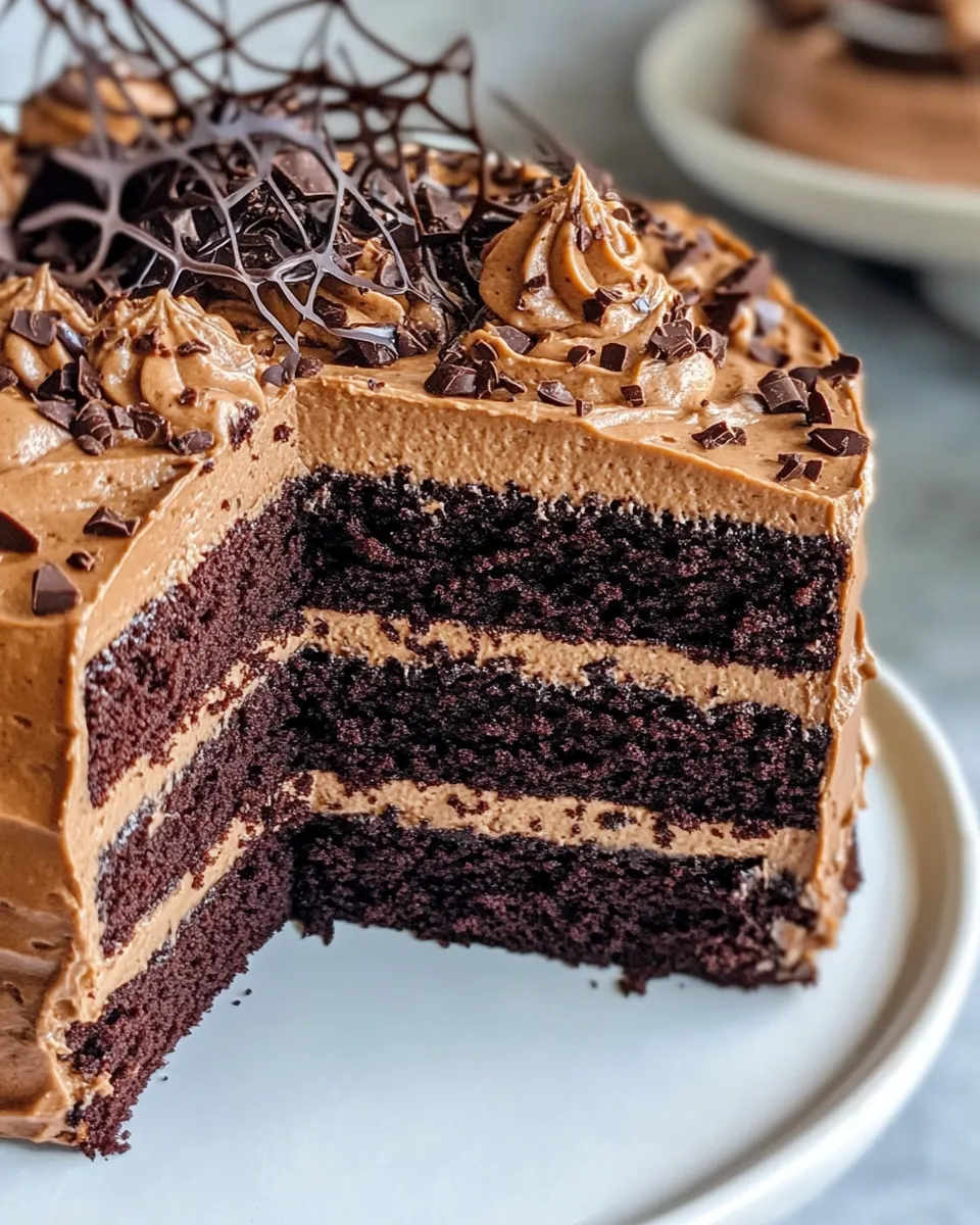 Classic Cobwebbed Black Cocoa Cake image
