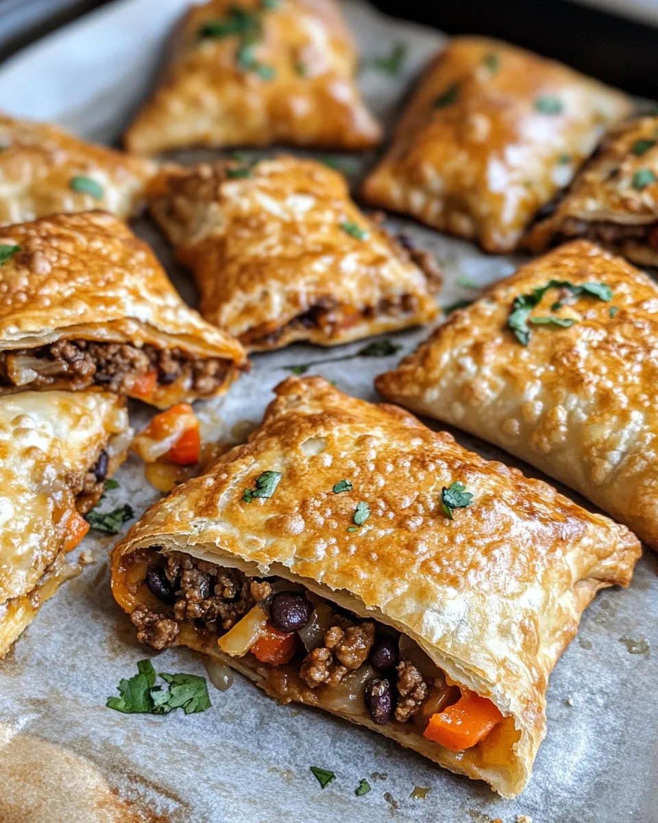 Delicious Coffin-Crust Taco Pockets food shot