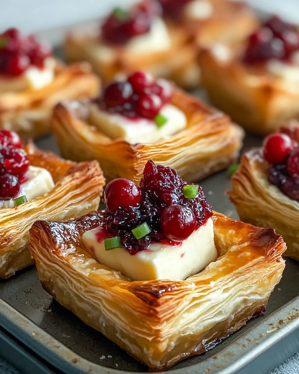 Easy Cranberry Brie Bites food shot