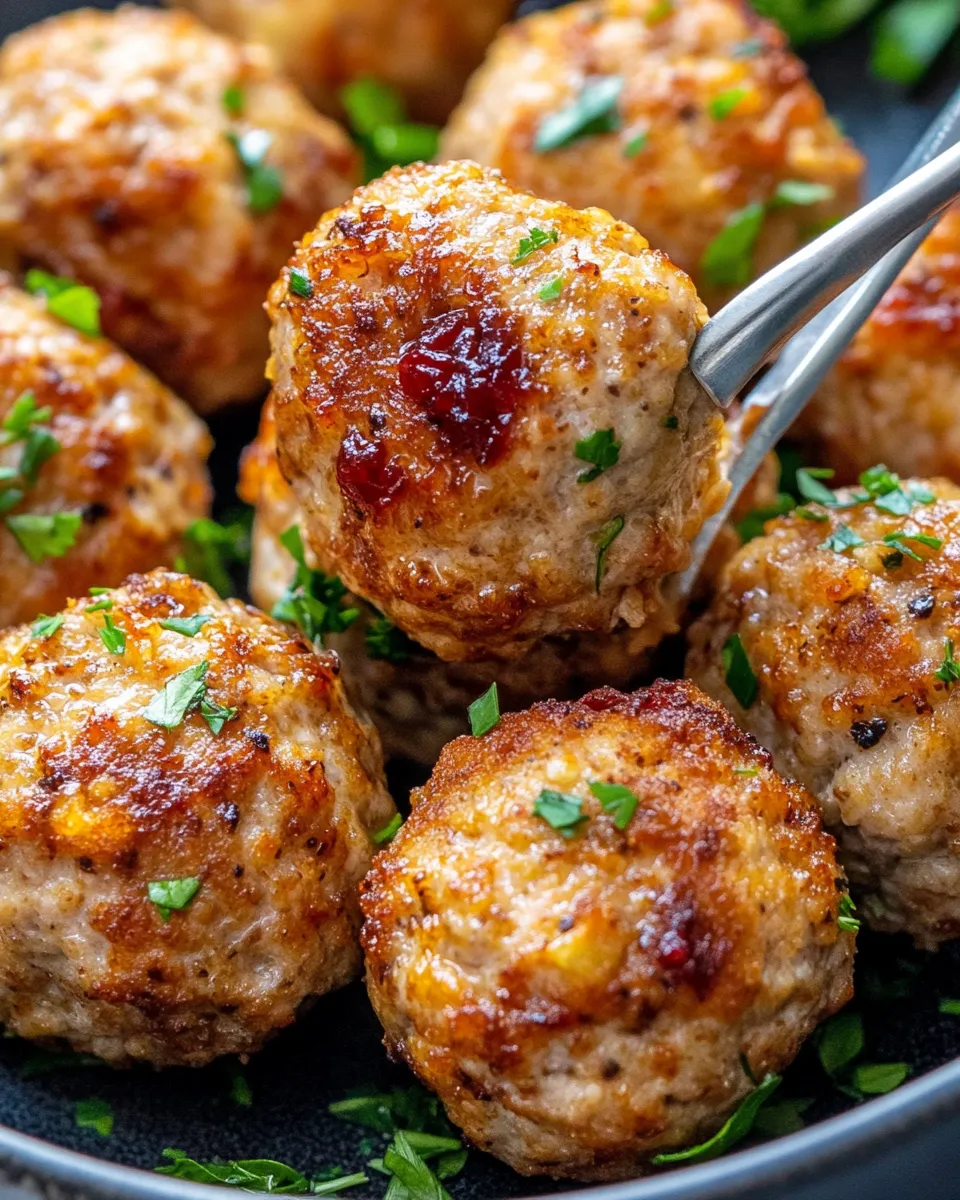 Easy Cranberry Meatballs (Turkey) food shot