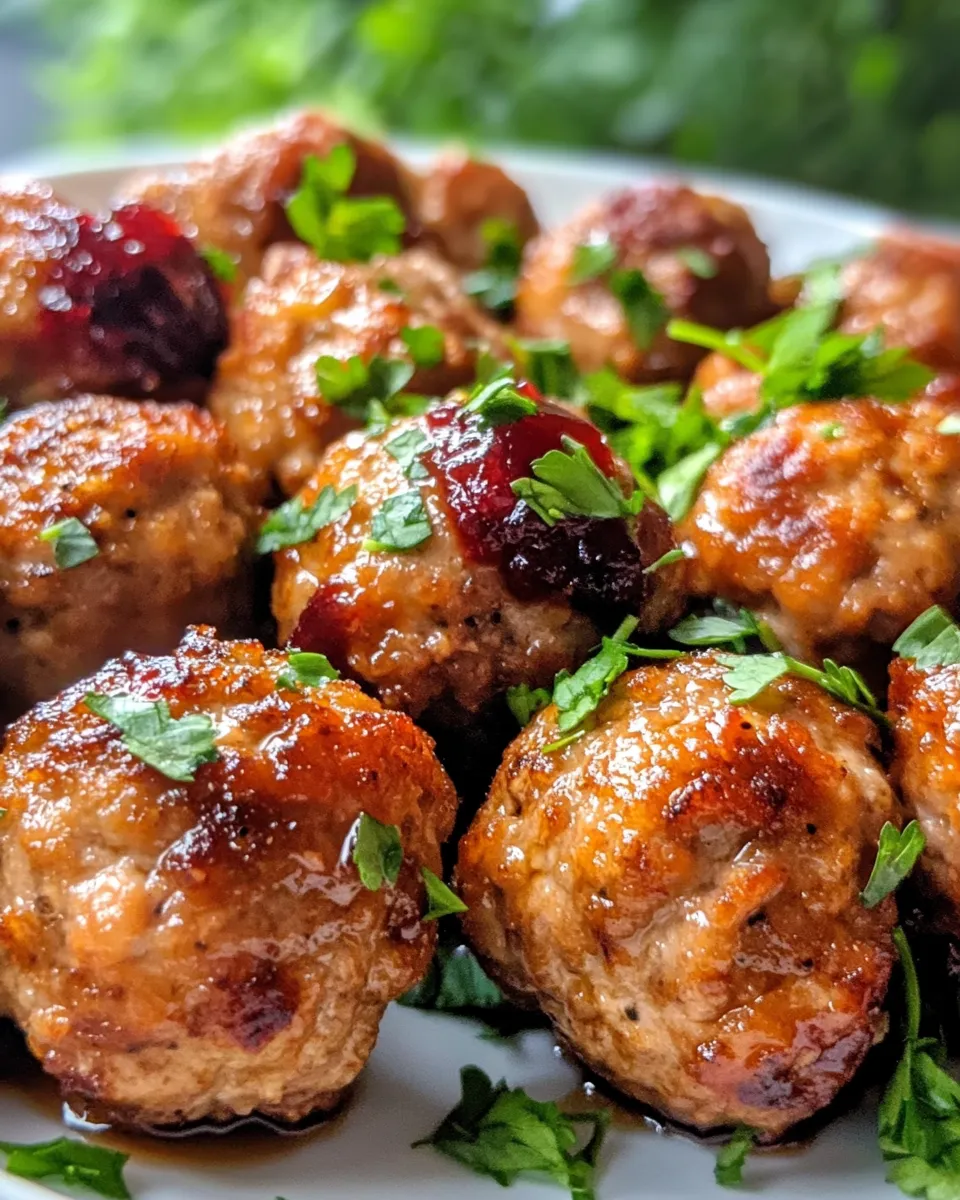 Delicious Cranberry Meatballs (Turkey) plate image