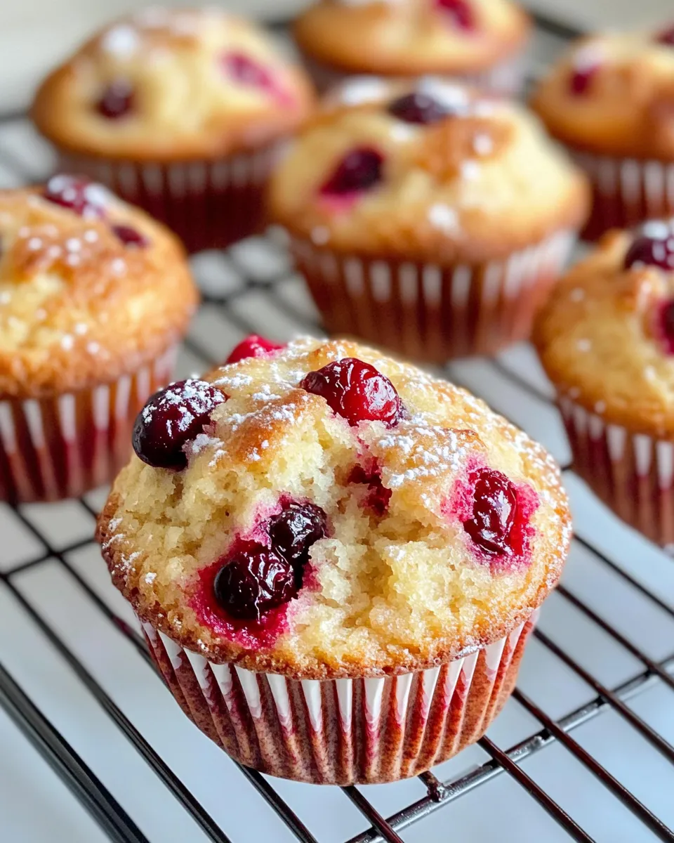 Easy Cranberry Orange Muffins food shot