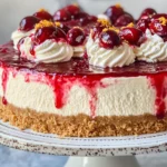 Homemade Cranberry Swirl Cheesecake photo
