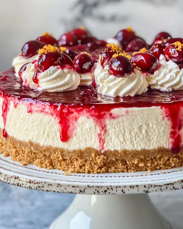 Homemade Cranberry Swirl Cheesecake photo