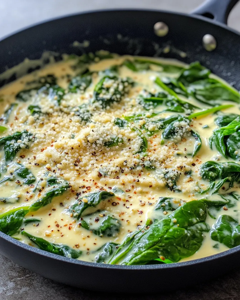 Easy Creamed Spinach food shot