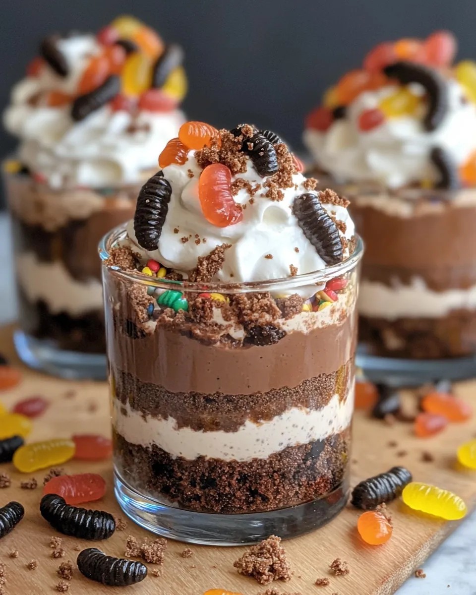 Classic Creepy-Crawly Dirt Pudding Cups recipe image