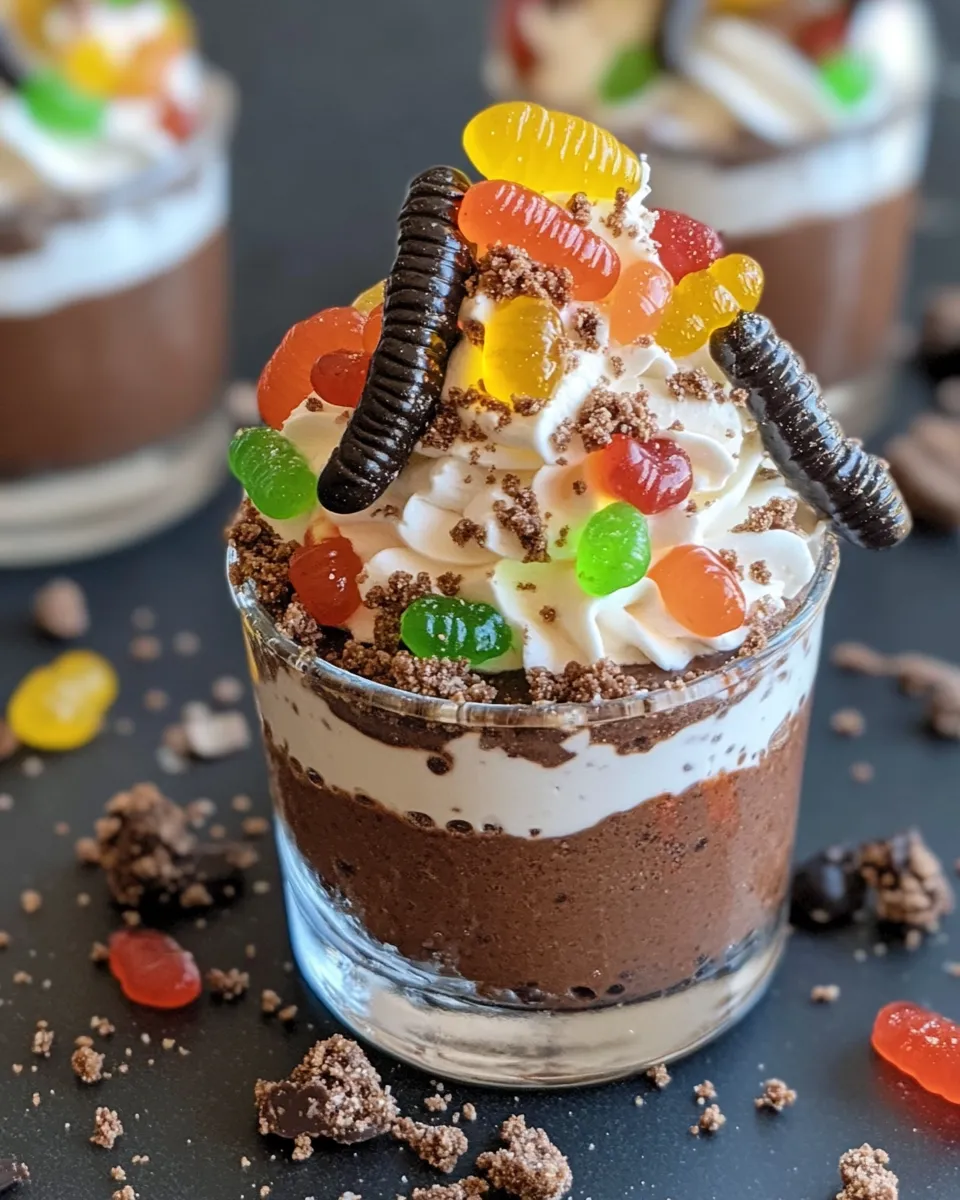 Easy Creepy-Crawly Dirt Pudding Cups dish photo
