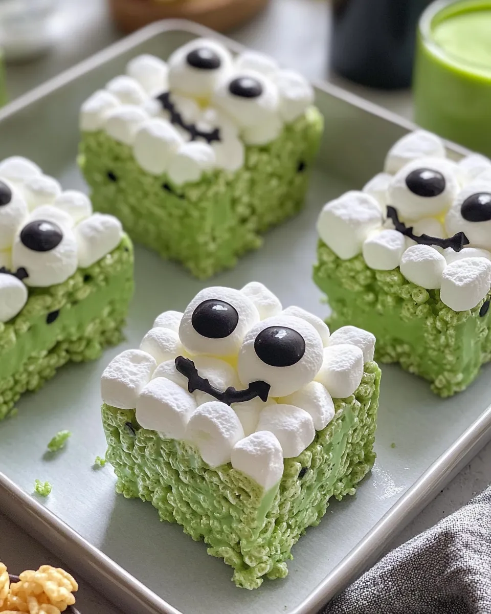 Homemade Frankenstein Rice Krispie Treats photo