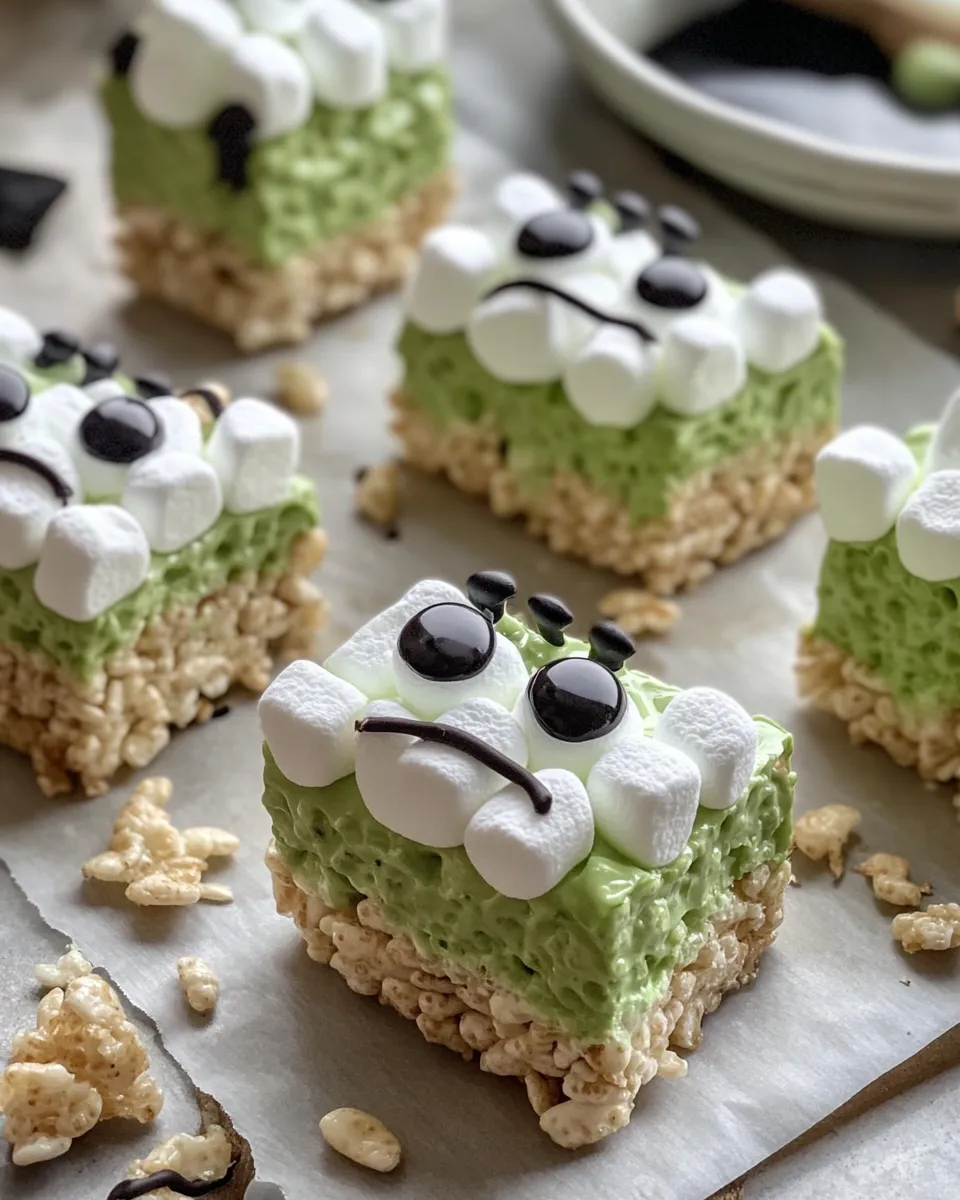 Easy Frankenstein Rice Krispie Treats recipe image