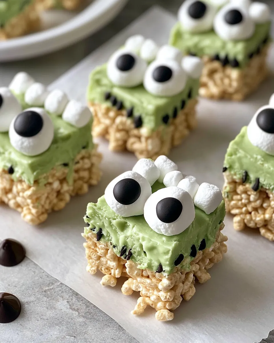 Delicious Frankenstein Rice Krispie Treats dish photo