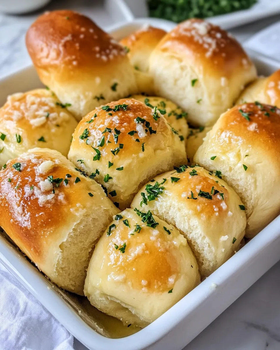 Delicious Garlic Butter Pull-Apart Rolls food shot