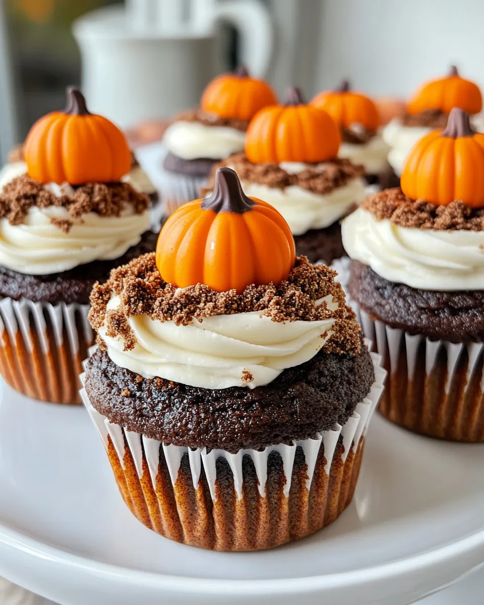 Easy Gooey Pumpkin Patch Dirt Cupcakes recipe image