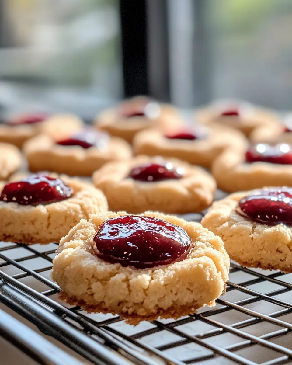 Easy Jam Thumbprint Cookies food shot