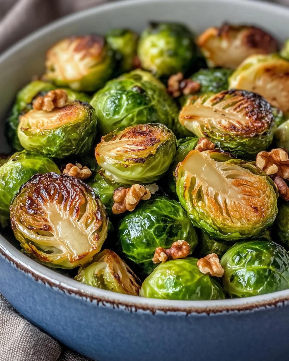 Delicious Maple Roasted Brussels Sprouts plate image