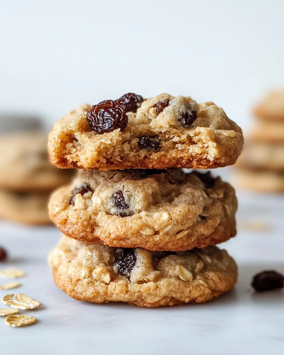 Easy Oatmeal Raisin Cookies food shot