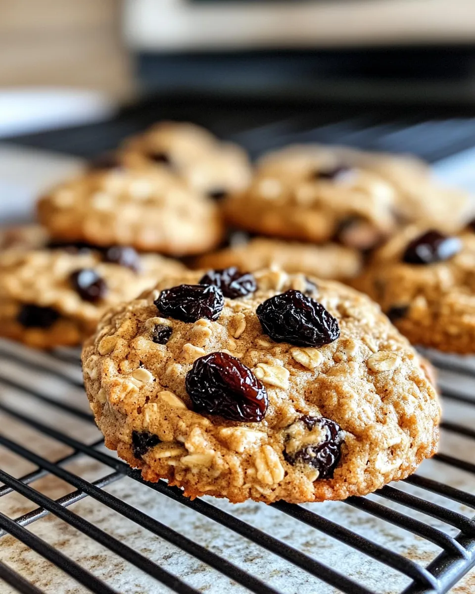 Delicious Oatmeal Raisin Cookies plate image