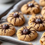 Homemade Peanut Butter Spider Thumbprint Cookies photo