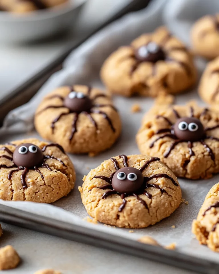 Homemade Peanut Butter Spider Thumbprint Cookies photo