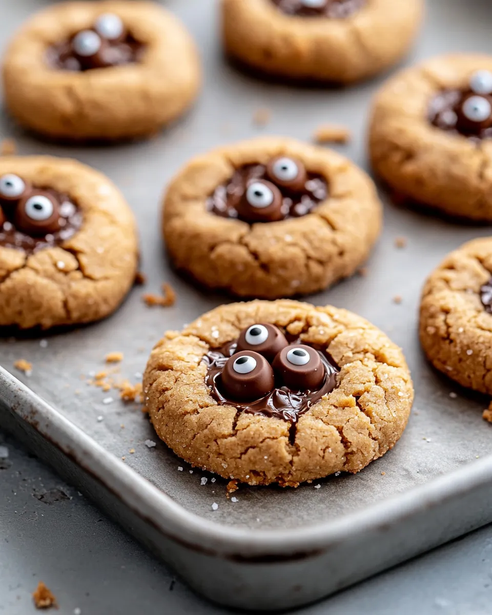 Classic Peanut Butter Spider Thumbprint Cookies recipe image