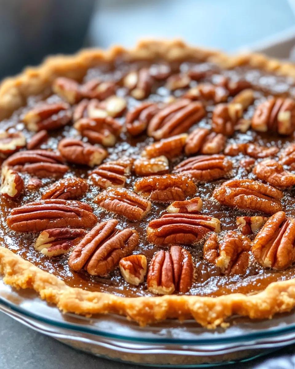 Delicious Pecan Pie food shot