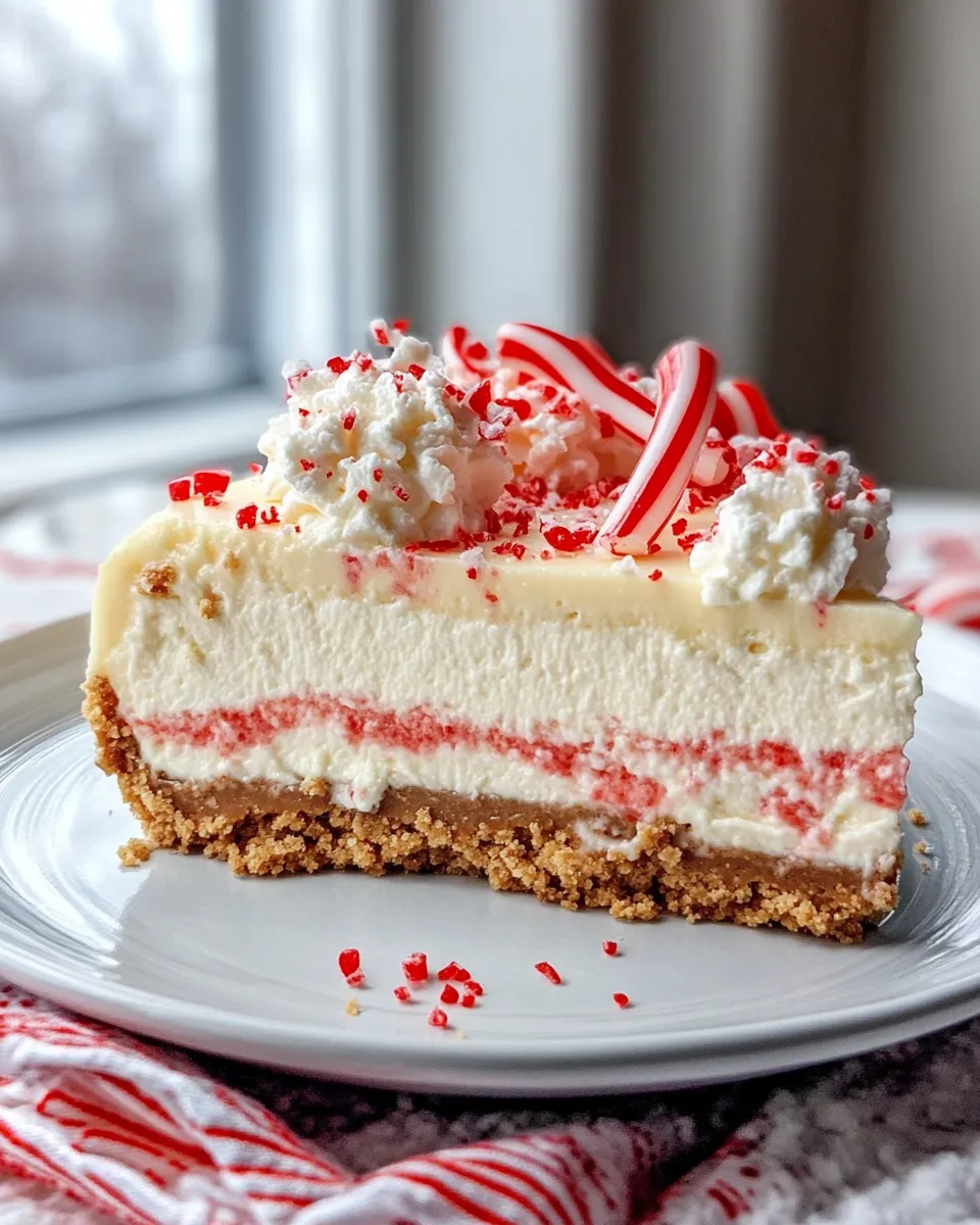 Delicious Peppermint Cheesecake food shot