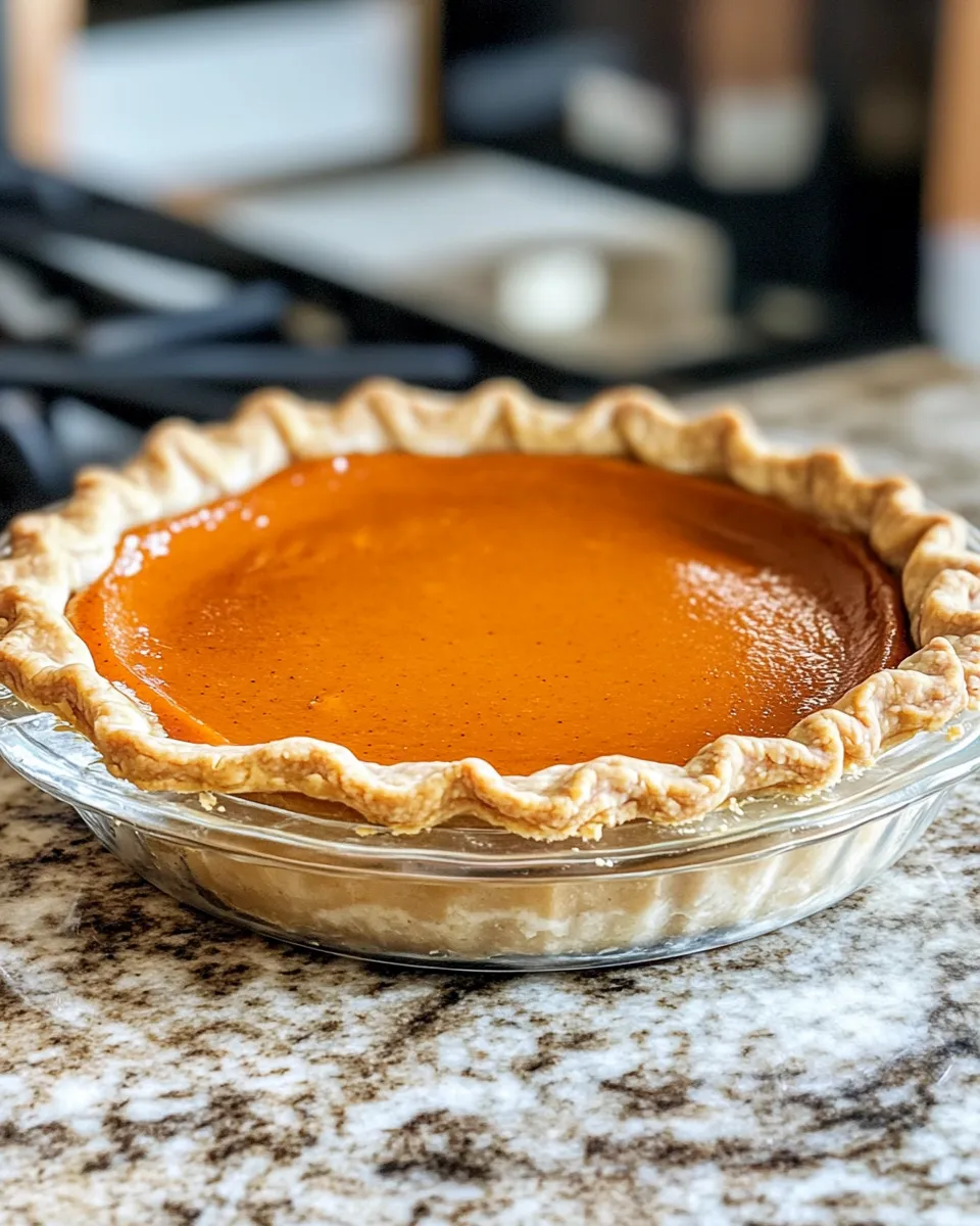Delicious Pumpkin Pie food shot