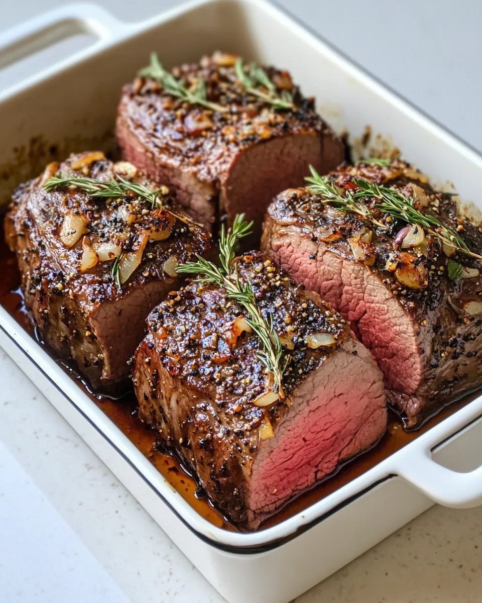 Easy Roast Beef with Au Jus food shot