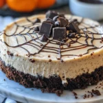 Homemade Spooky Spiderweb Chocolate Cheesecake photo