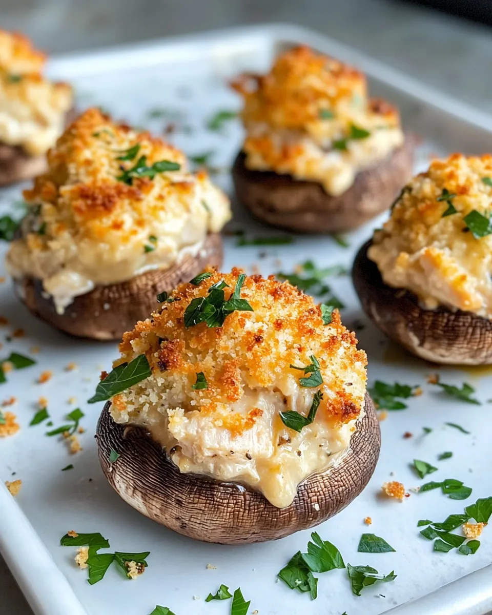 Delicious Stuffed Mushrooms food shot