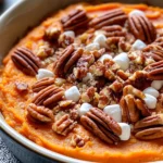Homemade Sweet Potato Casserole with Pecans photo