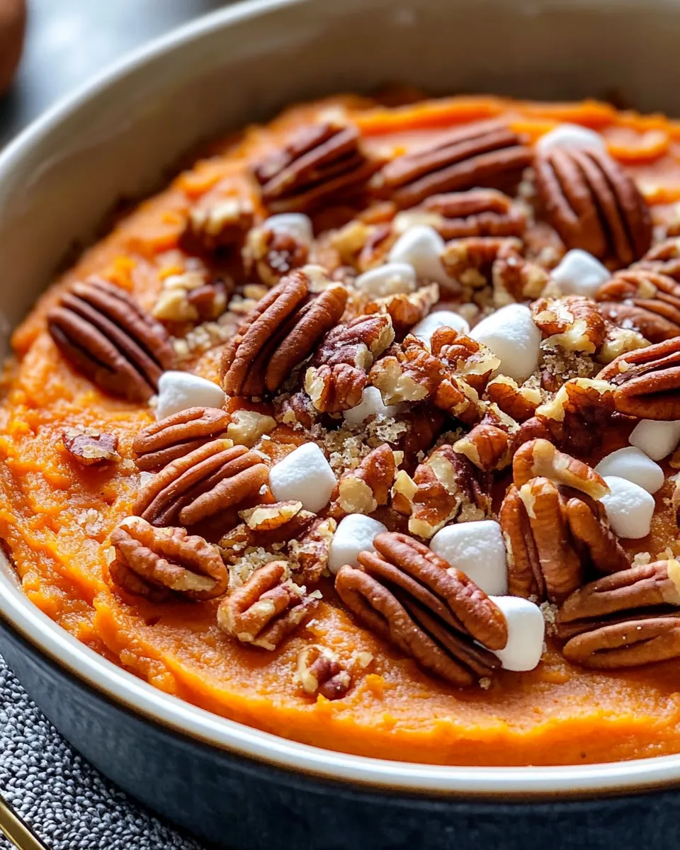 Homemade Sweet Potato Casserole with Pecans photo