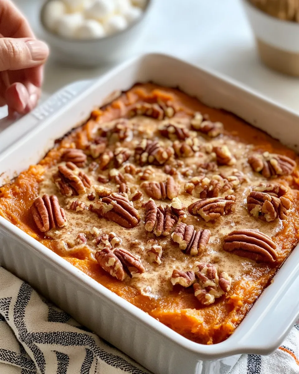 Classic Sweet Potato Casserole with Pecans recipe image