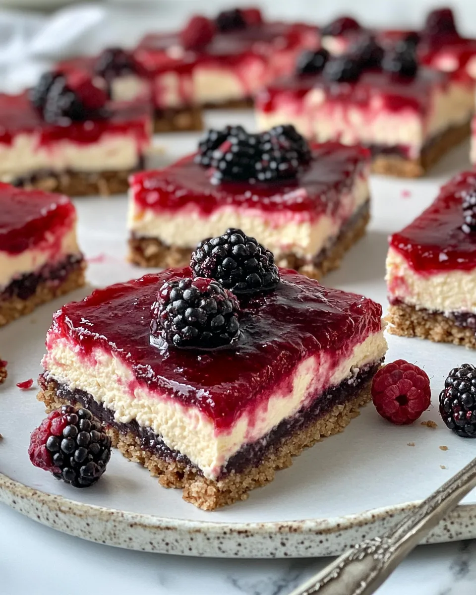Delicious Vampire Bite Cheesecake Bars food shot
