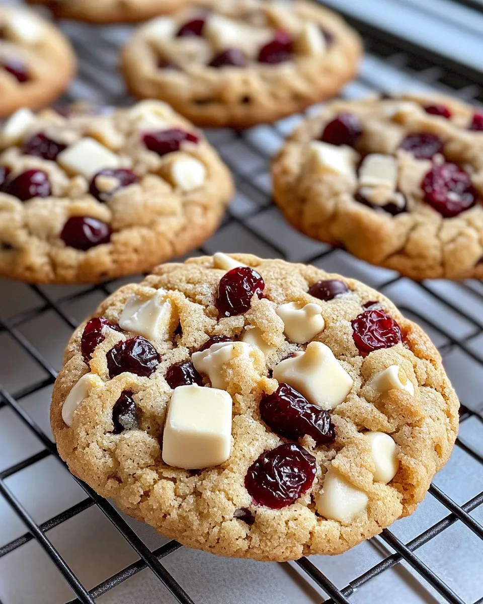 Easy White Chocolate Cranberry Cookies food shot