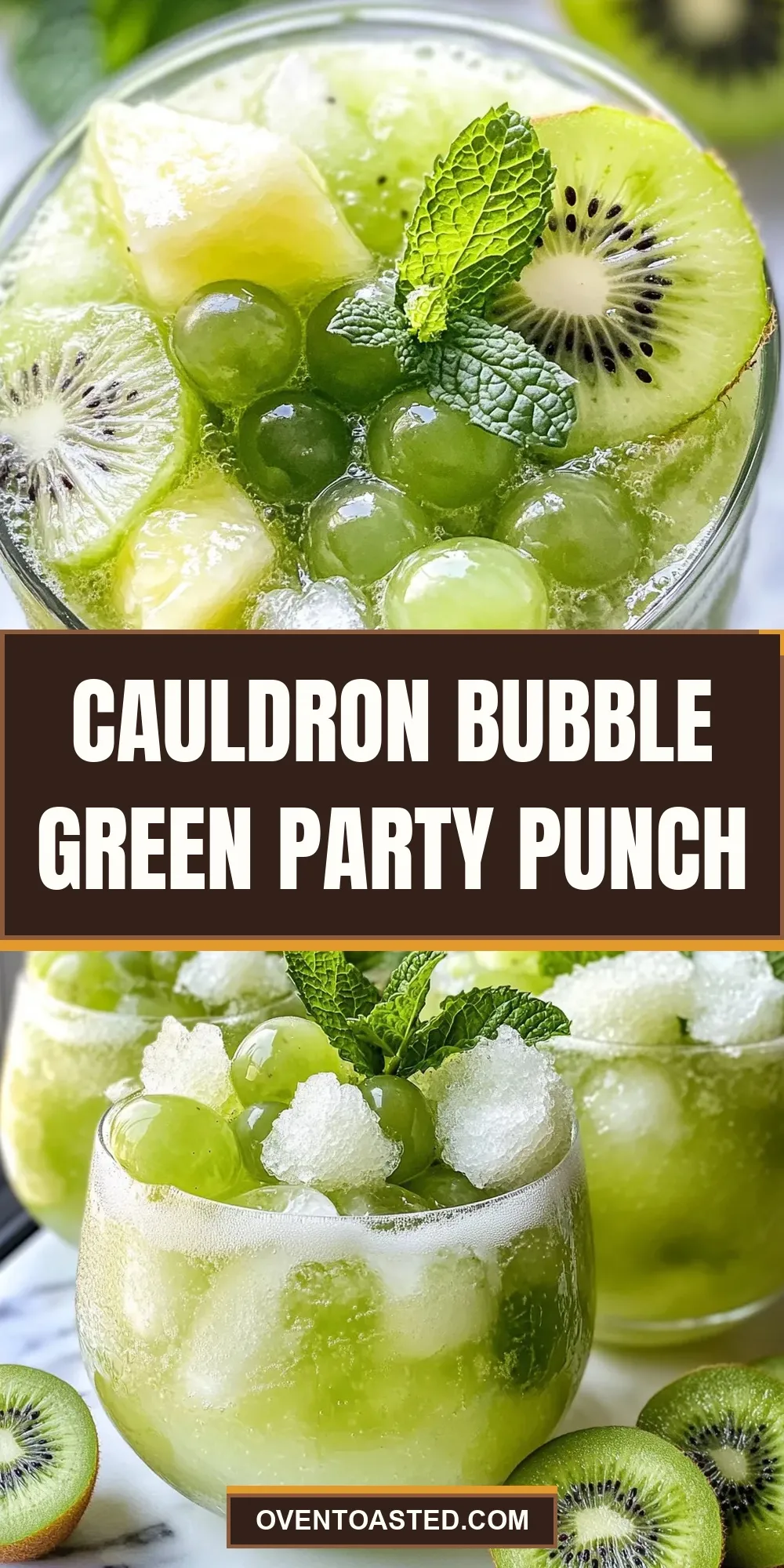 Easy Cauldron Bubble Green Party Punch Recipe