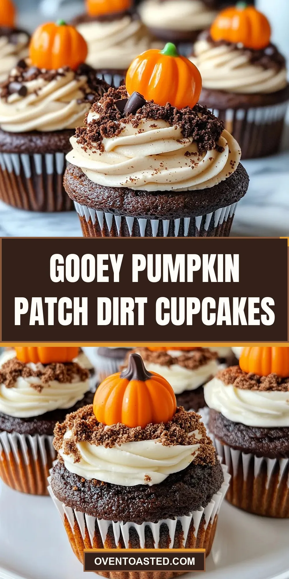 Easy Gooey Pumpkin Patch Dirt Cupcakes Recipe