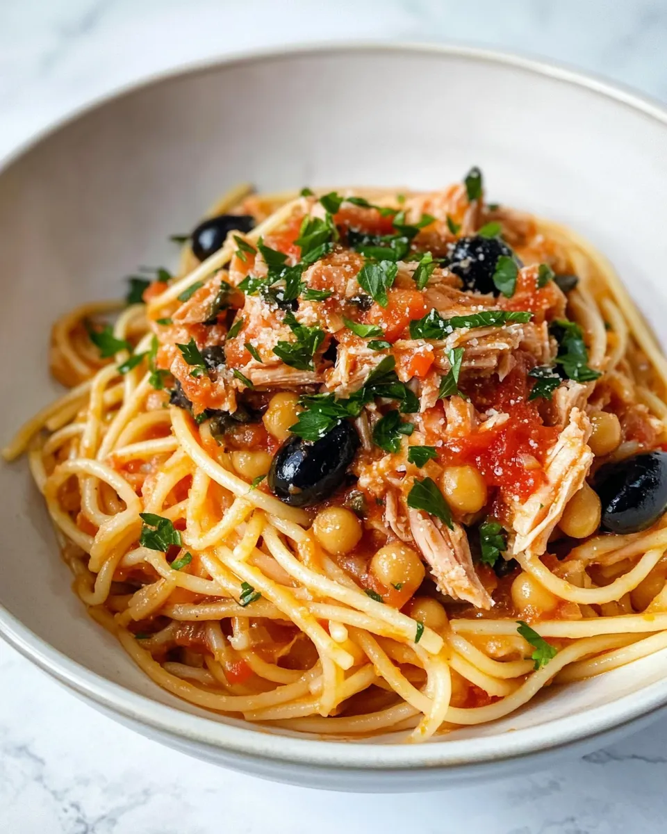 Easy 15-Minute Tuna Puttanesca (Anchovy-Free) food shot